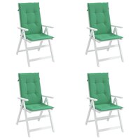 Tuinstoelkussens 4 st hoge rug 120x50x3 cm stof groen 4