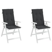 Tuinstoelkussens 2 st hoge rug 120x50x3 cm stof zwart 3