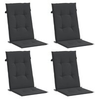 Tuinstoelkussens 4 st hoge rug120x50x3 cm stof zwart 3