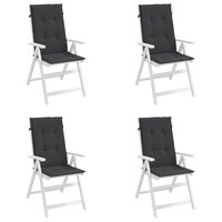 Tuinstoelkussens 4 st hoge rug120x50x3 cm stof zwart 4