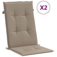 Tuinstoelkussens 2 st hoge rug 120x50x3 cm stof taupe 2