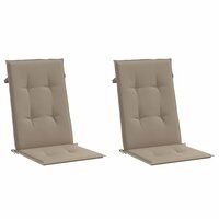 Tuinstoelkussens 2 st hoge rug 120x50x3 cm stof taupe 3