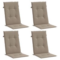 Tuinstoelkussens 4 st hoge rug120x50x3 cm stof taupe 3