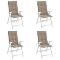 Tuinstoelkussens 4 st hoge rug120x50x3 cm stof taupe 4