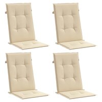 Tuinstoelkussens 4 st hoge rug120x50x3 cm stof beige 3