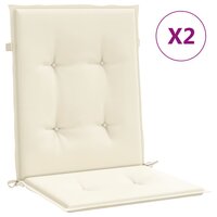 Tuinstoelkussen lage rug 2 st 100x50x3 cm oxford stof cr&amp;egrave;me 2