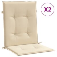 Tuinstoelkussens lage rug 2 st 100x50x3 cm oxford stof beige 2