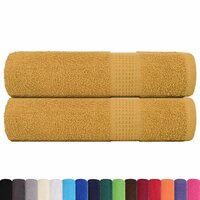 Douchehanddoeken FROGN 2 st 70x140 cm 360 g/m&amp;sup2; goud 2