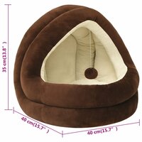 Kattenmand 40x40x35 cm bruin en cr&amp;egrave;mekleurig 7