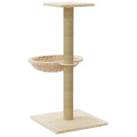 Kattenmeubel met sisal krabpaal 74 cm cr&amp;egrave;mekleurig 6