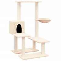 Kattenmeubel met sisal krabpalen 94,5 cm cr&amp;egrave;mekleurig 2