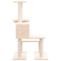 Kattenmeubel met sisal krabpalen 94,5 cm cr&amp;egrave;mekleurig 4