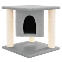 Kattenmeubel met sisal krabpalen 37 cm lichtgrijs 3