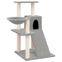Kattenmeubel met sisal krabpalen 82 cm lichtgrijs 2