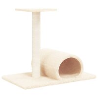 Kattenmeubel met tunnel 60x34,5x50 cm cr&amp;egrave;mekleurig 2