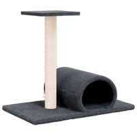 Kattenmeubel met tunnel 60x34,5x50 cm donkergrijs 2
