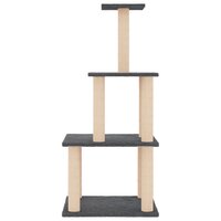 Kattenmeubel met sisal krabpalen 111 cm donkergrijs 3