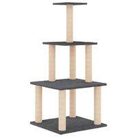 Kattenmeubel met sisal krabpalen 111 cm donkergrijs 4