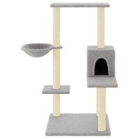 Kattenmeubel met sisal krabpalen 95 cm lichtgrijs 3