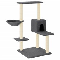 Kattenmeubel met sisal krabpalen 95 cm donkergrijs 2