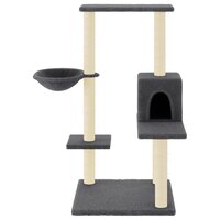 Kattenmeubel met sisal krabpalen 95 cm donkergrijs 3