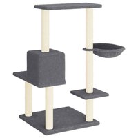 Kattenmeubel met sisal krabpalen 95 cm donkergrijs 5