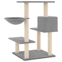 Kattenmeubel met sisal krabpalen 82,5 cm lichtgrijs 5