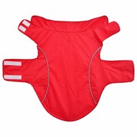 Hondenregenjas met reflecterende strips polyester rood L 4