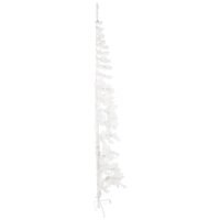 Kunstkerstboom half met standaard smal 210 cm wit 4