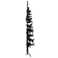 Kunstkerstboom half met standaard smal 120 cm zwart 4
