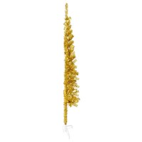 Kunstkerstboom half met standaard smal 120 cm goudkleurig 4