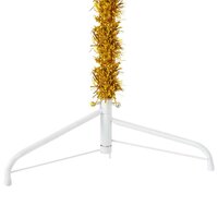 Kunstkerstboom half met standaard smal 120 cm goudkleurig 7