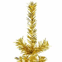 Kunstkerstboom half met standaard smal 240 cm goudkleurig 5