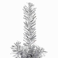Kunstkerstboom half met standaard smal 120 cm zilverkleurig 5