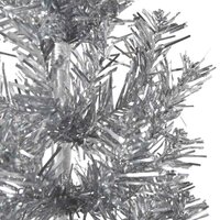 Kunstkerstboom half met standaard smal 240 cm zilverkleurig 6
