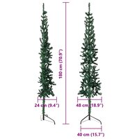 Kunstkerstboom half met standaard smal 180 cm groen 8
