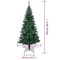 Kunstkerstboom met iriserende uiteinden 210 cm PVC groen 8