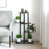 Bloemenstandaard met 4 lagen 43x22x76 cm metaal zwart 3