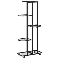 Bloemenstandaard met wielen 5-laags 44x23x100 cm ijzer zwart 7