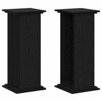 Plantenstandaard Zwart Eiken 33 x 33 x 80 cm Bewerkt hout 2