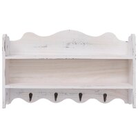 Wandkapstok 50x10x30 cm hout wit 3