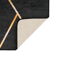 Vloerkleed wasbaar 80x150 cm zwart en goudkleurig 4