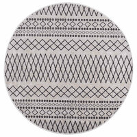 Vloerkleed wasbaar &amp;oslash;120 cm zwart en wit 2