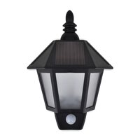 Solar-wandlampen 2 st met bewegingsensor zwart 4
