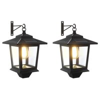 Wandlamp with LED Bulb 2 st Zwart 19 x 14 x 25 cm RVS en ABS 2