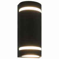 Buitenwandlampen 2 st 35 W halfrond zwart 2