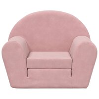 Kinderslaapbank zacht pluche roze 3