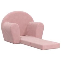 Kinderslaapbank zacht pluche roze 4