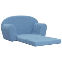 Kinderslaapbank 2-zits zacht pluche blauw 4