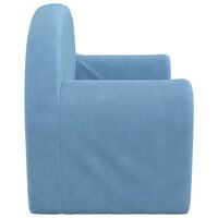 Kinderslaapbank 2-zits zacht pluche blauw 5